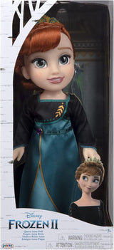 Disney Frozen 2 Anna Doll - en 35 cm hög poserbar docka i en ikonisk modeklänning med Arendelle-vapen och ett diadem för extra nöje, för tjejer från 3 år och uppåt
