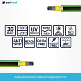 CELLFAST Trädgårdsslang 5-lagers vattenslang Dubbelflätad gränsöverskridande bevattningsslang UV-beständig Anti-Alger Flexibel 30 Bar 3,4 Inches 50 Meter Grön