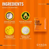 GYADA COSMETICS, hårmask gjord av lätt och vitaliserande material, ger glans och mjukhet, närande och reparerande effekt, med termisk lock, baserad på kokosolja och avokado, 60 ml Naty Shop hårmask
