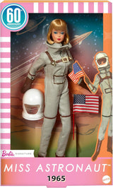 Mattel Barbie Miss Astronaut Samlardocka med silverdräkt, rymdstövlar och hjälmtillbehör, vintagereproduktion av 1965 original, JBJ48 Naty Shop Dolls Standardtitel