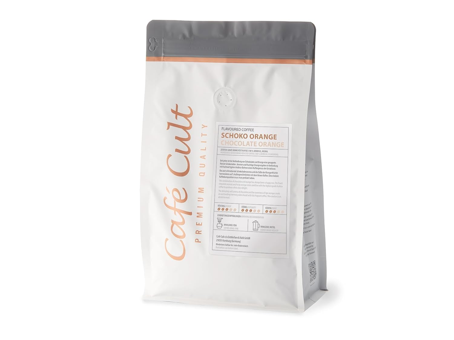 1 kg - Rostat kaffe med fräsch smak - Café Cult - Choklad med apelsiner - Hela bönor