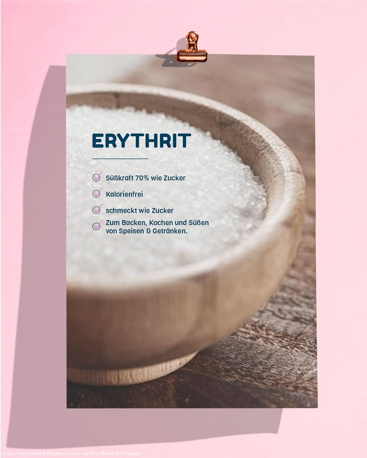 Inget socker, naturligt erytritol utan kalorier, användbar som sockerersättning, 4,5 kg sötningsmedel Naty Shop