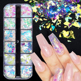 JMEOWIO Nail Glitter 12 Grids Mermaid Nail Art Dekoration Tillbehör Nageldesign