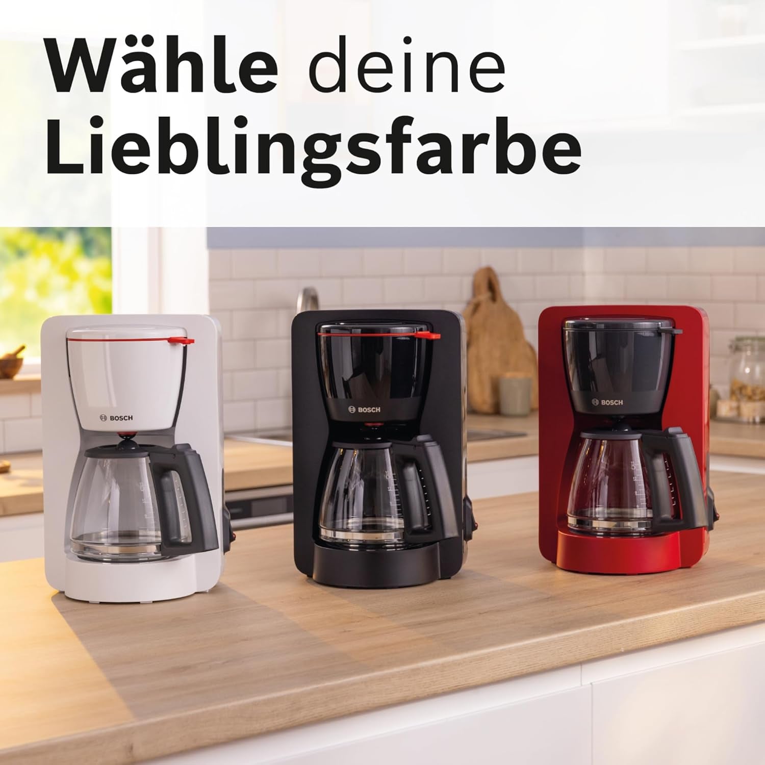 Bosch MyMoment TKA2M113 Filter Espressobryggare, 1,25L glaskaraff, 10-15 koppar, 40 minuters varmhållningsfunktion, Antidroppsystem, Roterande filterhållare, Löstagbar vattentank, 1200 Watt, Mattsvart