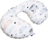 Medi Partners Baby Nackkudde Nackstöd 100 % Bomull / Minky Baby Nackkudde för bilvagn Resor Sömn Nackkudde Snooze Roll (REH med Grey Minky) Cervikala ortopediska kuddar Naty Shop Rengöring med Grey Minky