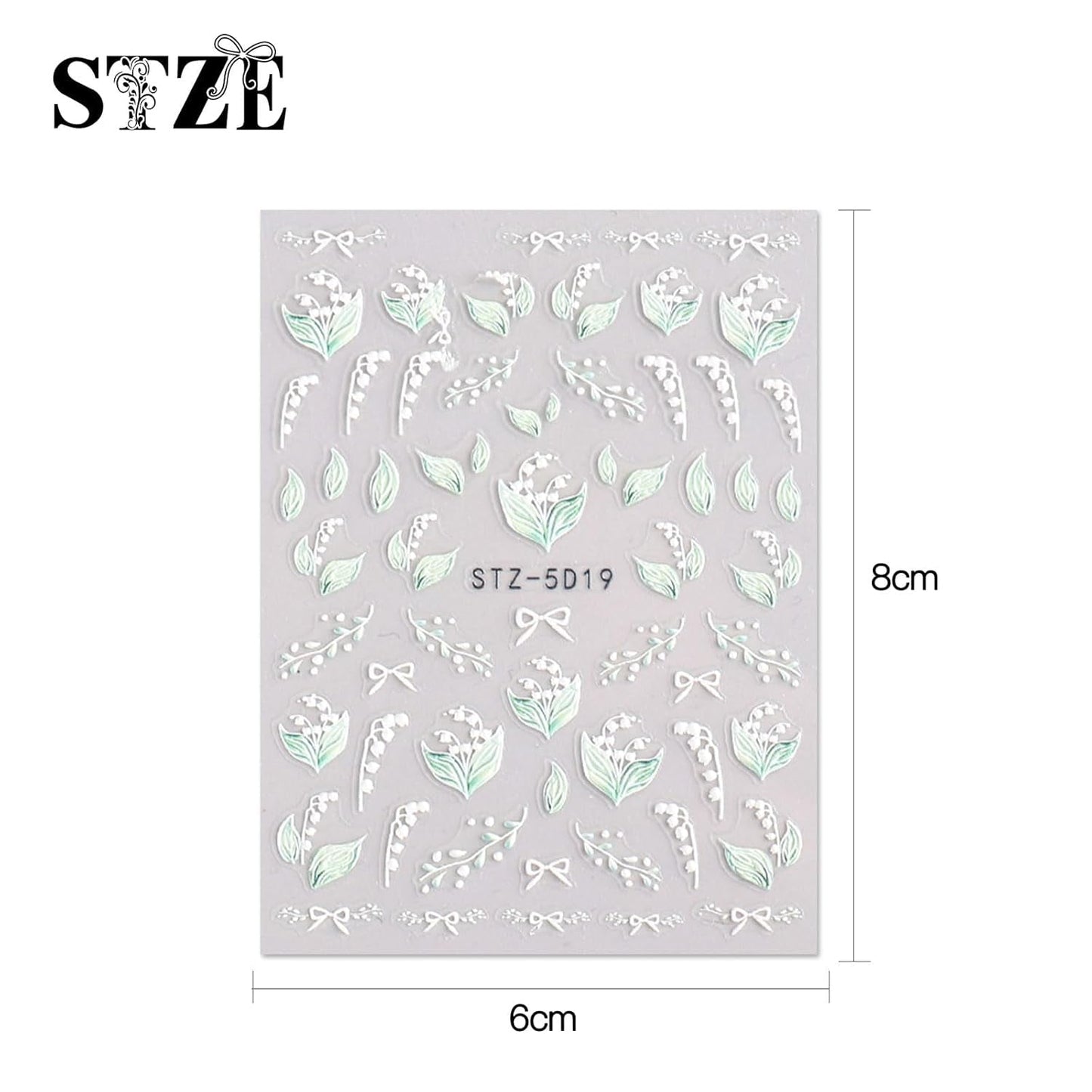 JMEOWIO 3D Nagelsticker Frühling Blume Nail Art Sticker Selbstklebend Nagelaufkleber 5D Stereoskopisk Buntes Sommer Blumen Dekoration Nageldesign Zubehör 4 Blatt