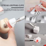Eiito 100 Stück Weiche Nagelschwämme Für Ombre, Mit 2 Greifstift, Aura-Maniküre-Nailkunst-Werkzeuge (Silver + Guld)