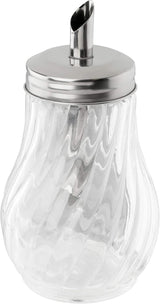 FMprofessional 280ml FLEURETTE sockerdispenser, glasbehållare, behållare för enkel dosering, behållare för olika tillfällen, högkvalitativ behållare (färg: silver), kvantitet: 1 st.