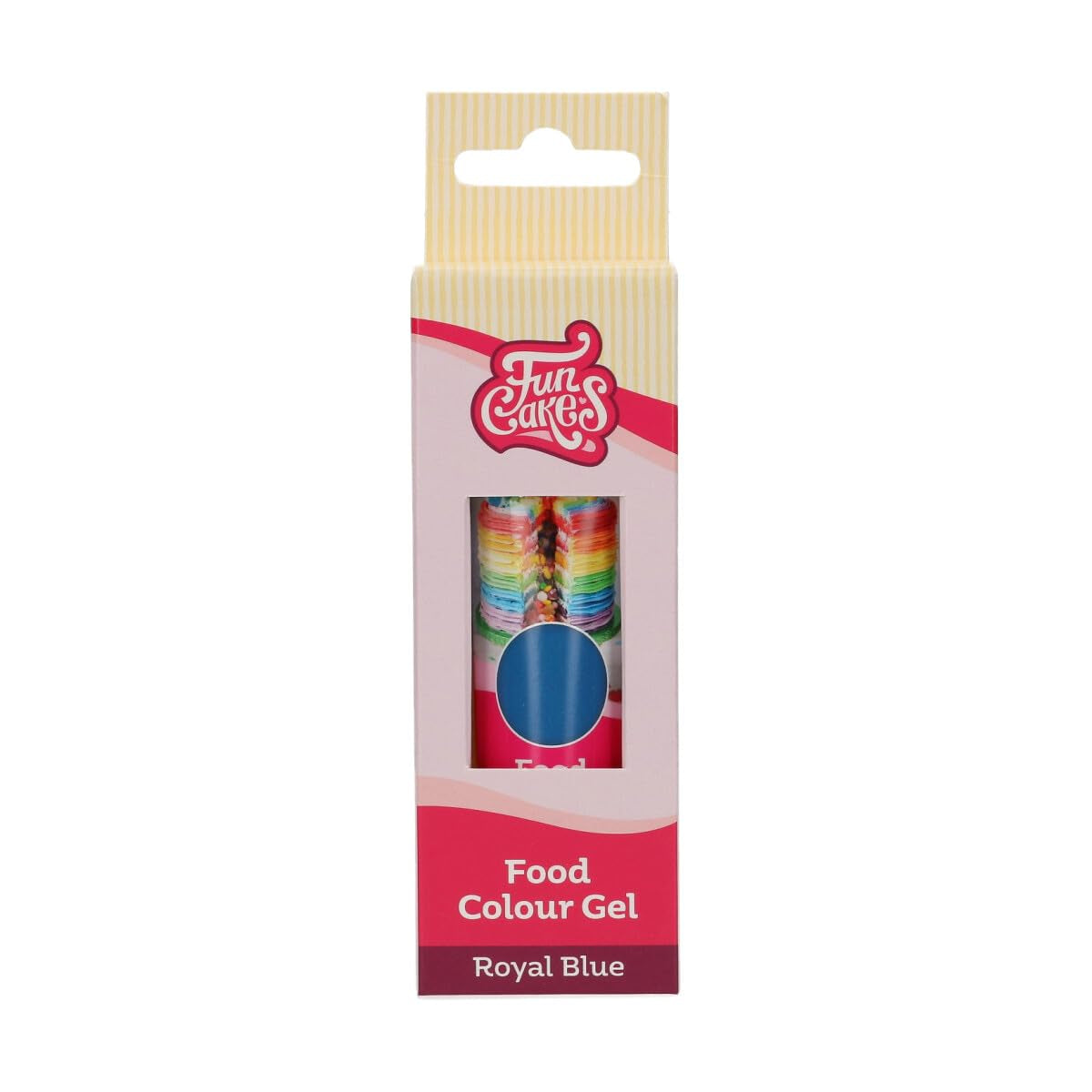 Funcakes matfärg, kungsblå gel: Högkoncentrerad karamellfärg för deg, grädde, fondant och marsipan. Enkel dosering. En droppe för att skapa livfulla färger. Halal. 30 g.