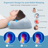 Royalisneeo skönhetskudde för rygg, mage och sidovärk Nacke- och axelvärkskudde Anti-rynkor Anti-aging Memory Foam Kudde Blå (Standard) Cervikala ortopediska kuddar Naty Shop