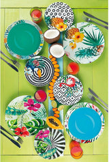 Excelsa Tropical Chic Tallrik Set, 18 Stück, Porzellan, mehrfarbig