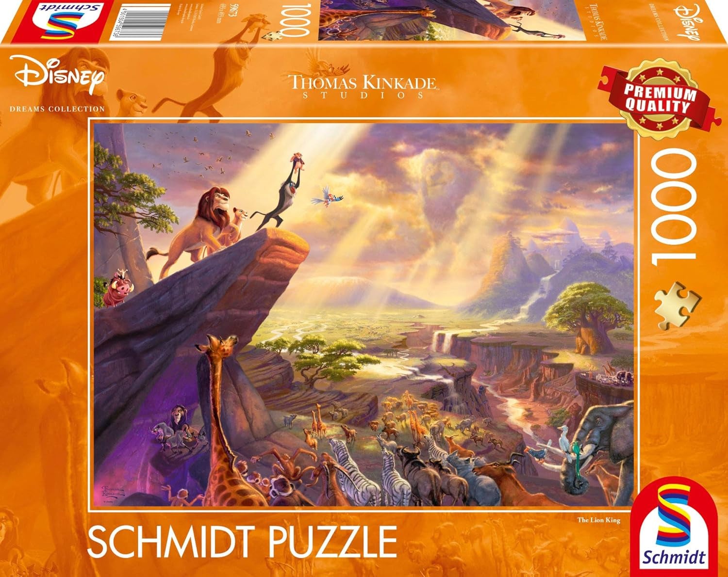 Schmidt Spiele 59673 Thomas Kinkade, Disney, Lejonkungen, pussel 1000 bitar Pussel Naty Shop Singel