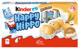 Kinder Happy Hippo Hasselnöt - Specialknäckiga rån med mjölk och hasselnötskräm - Karneval och Mardi Gras sötsaker - 1 förpackning innehållande 5 individuella barer på 20,7 g vardera