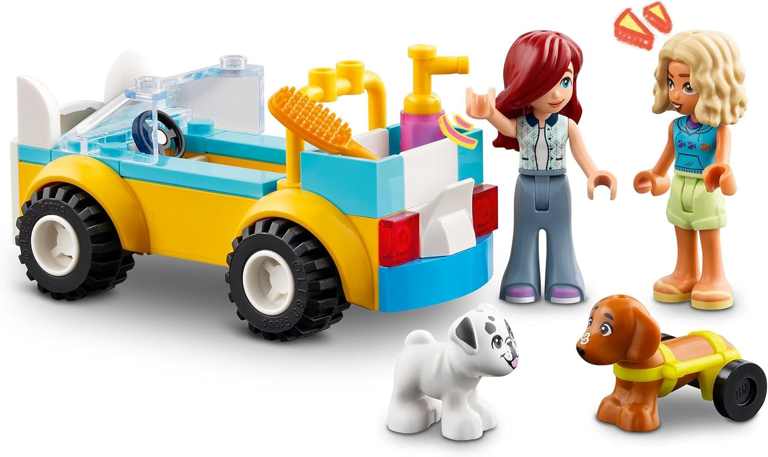 LEGO Friends mobil hundtrimmare, låtsaslekande djurfordonslekset, barnleksak med 2 figurer och 2 hundar för flickor och pojkar från 4 år, hundtrimmningsset 42635 Byggset Beuche den LEGO-Store