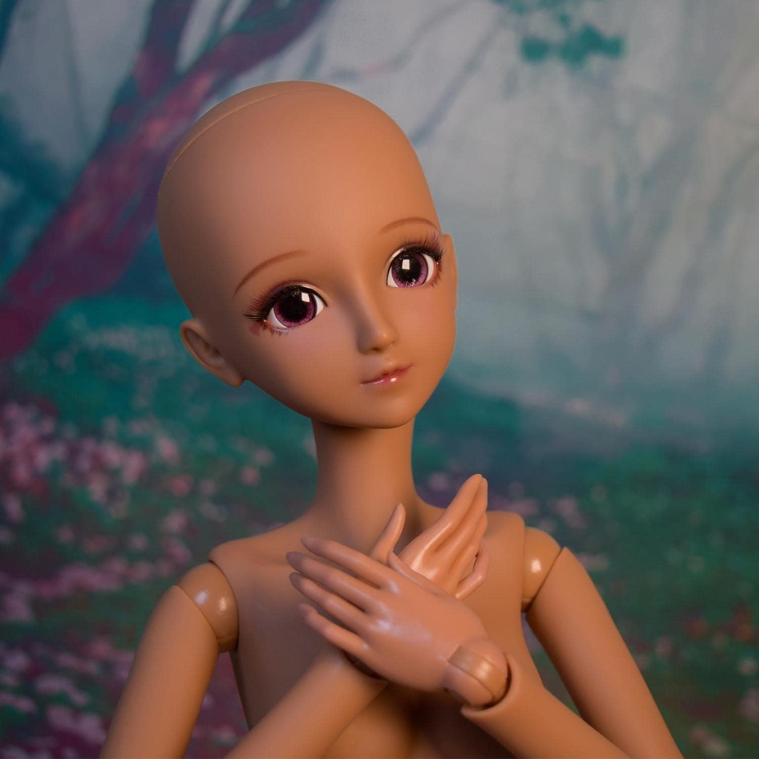 1/3 BJD docka svart brun hud docka kropp 60 cm 24 tum kulled SD dockor rörliga leder PVC DIY (Alexia)