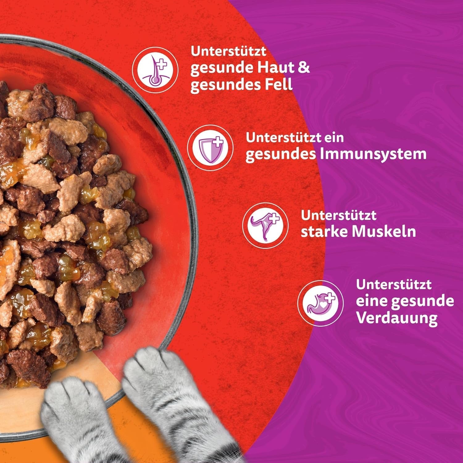 WHISKAS Duo-påsar för våtfoderportioner, multipack, klassisk kombination i gelé, 12 x 85 g
