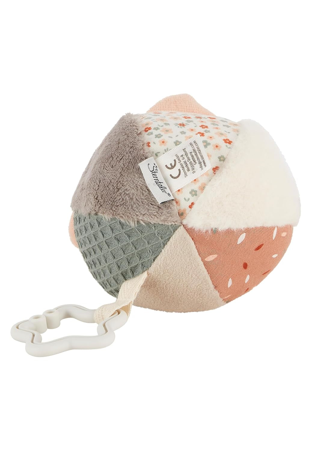 Sterntaler tygbollgård - Babytextilboll gjord av mjuka tygkombinationer - Babyleksak fylld med polyestervadd - Babyboll för att fånga och leka, färgglada Baby Toys Naty Shop