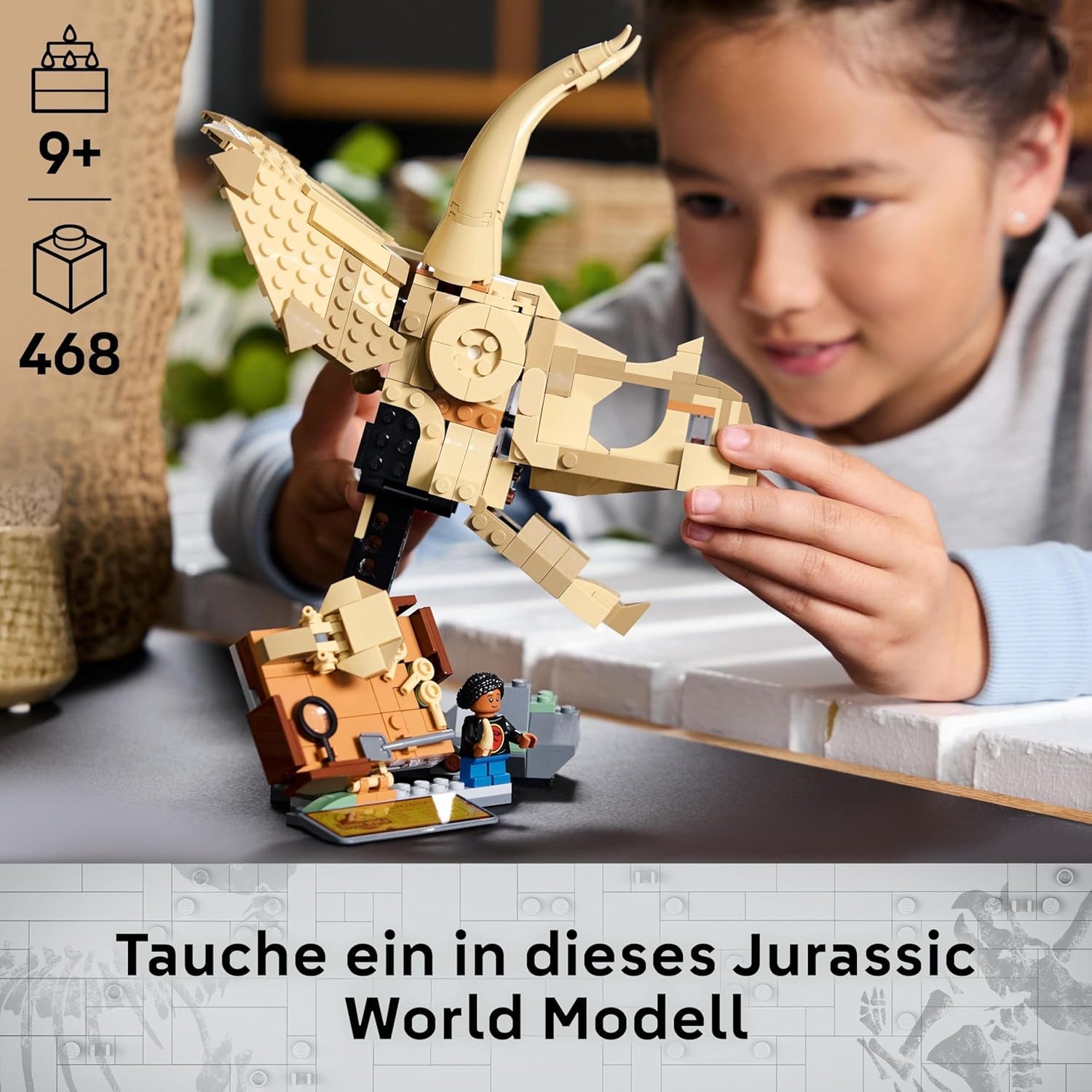 LEGO Jurassic World Dinosaur Fossils: Triceratops Skull Model, dinosaurie leksak för pojkar och flickor från 9 år, present till barn och fans Jurassic World 76969 Byggset Besuche den LEGO-Store
