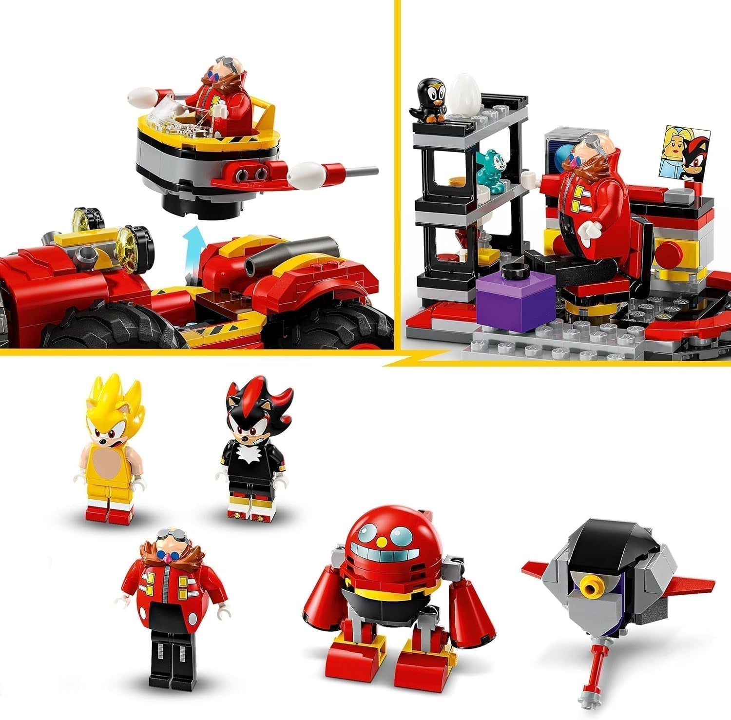 LEGO Sonic the Hedgehog Super Sonic vs. Egg Drillster äventyrsvideospelset Kids Gift Shadow och Dr Eggman Set för pojkar och flickor 8 år 76999 Byggset Besuche den LEGO-Store