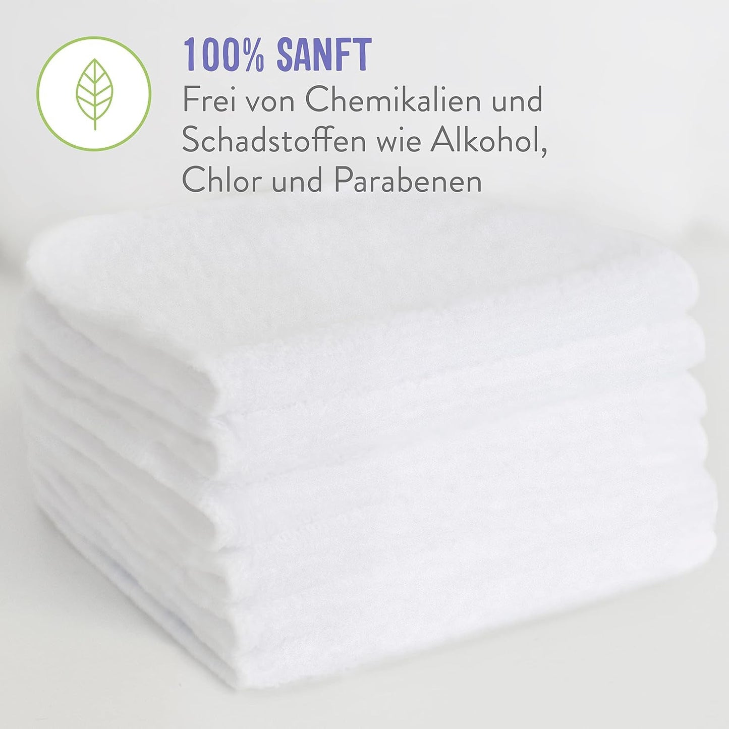 Bambino Mio återanvändbara babyservetter - Basic - Miljövänliga, Kemikaliefria, Dubbelsidiga, Tvättbara, 10-pack, Moln - Förpackningen kan variera