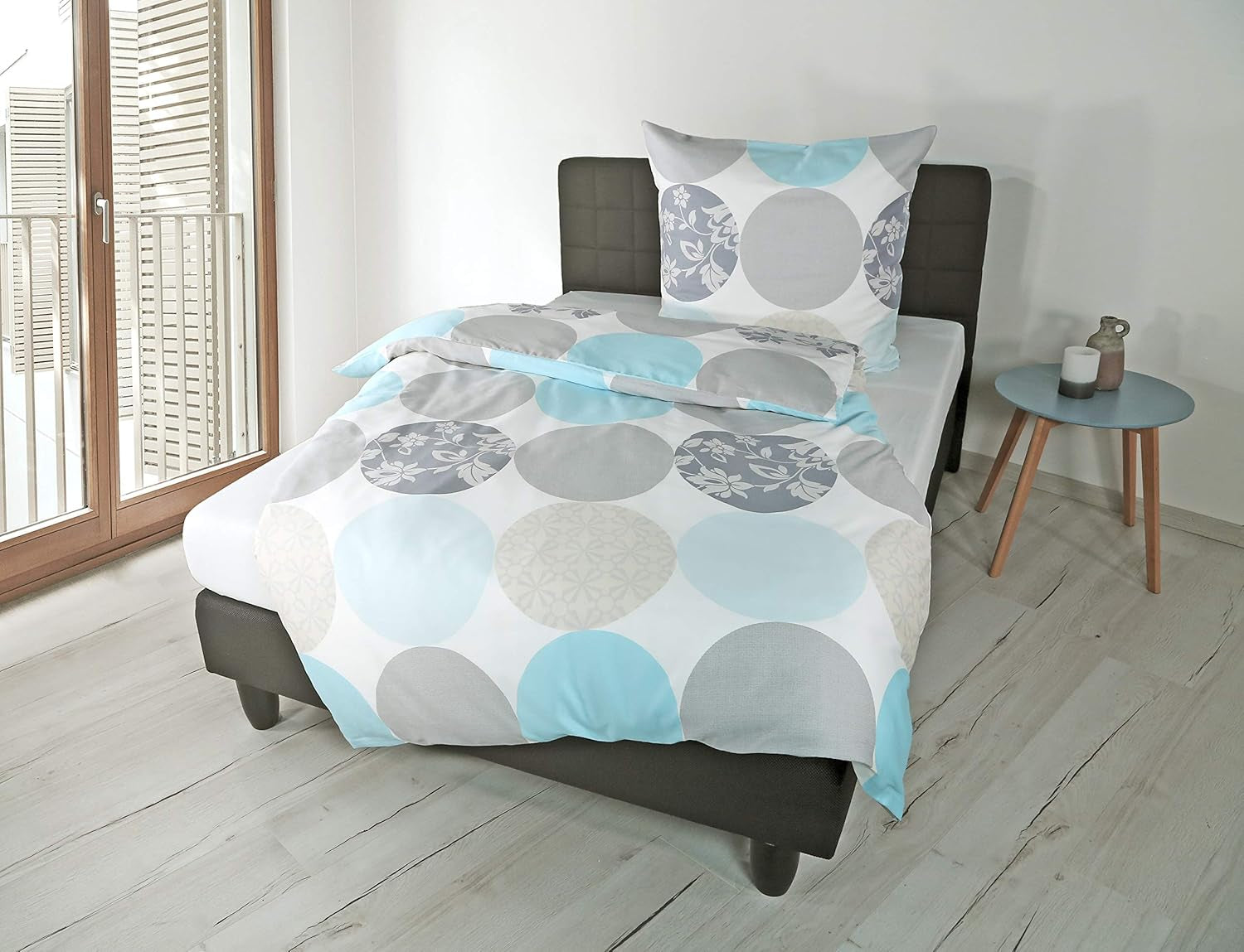 Bierbaum sänglinne, maco-satin, Designad i Tyskland, modell 6383 turkos 02, 155X220 Cm + 80X80 Cm, komfortstorlek Sängar och filtar Besuche den Bierbaum-Store