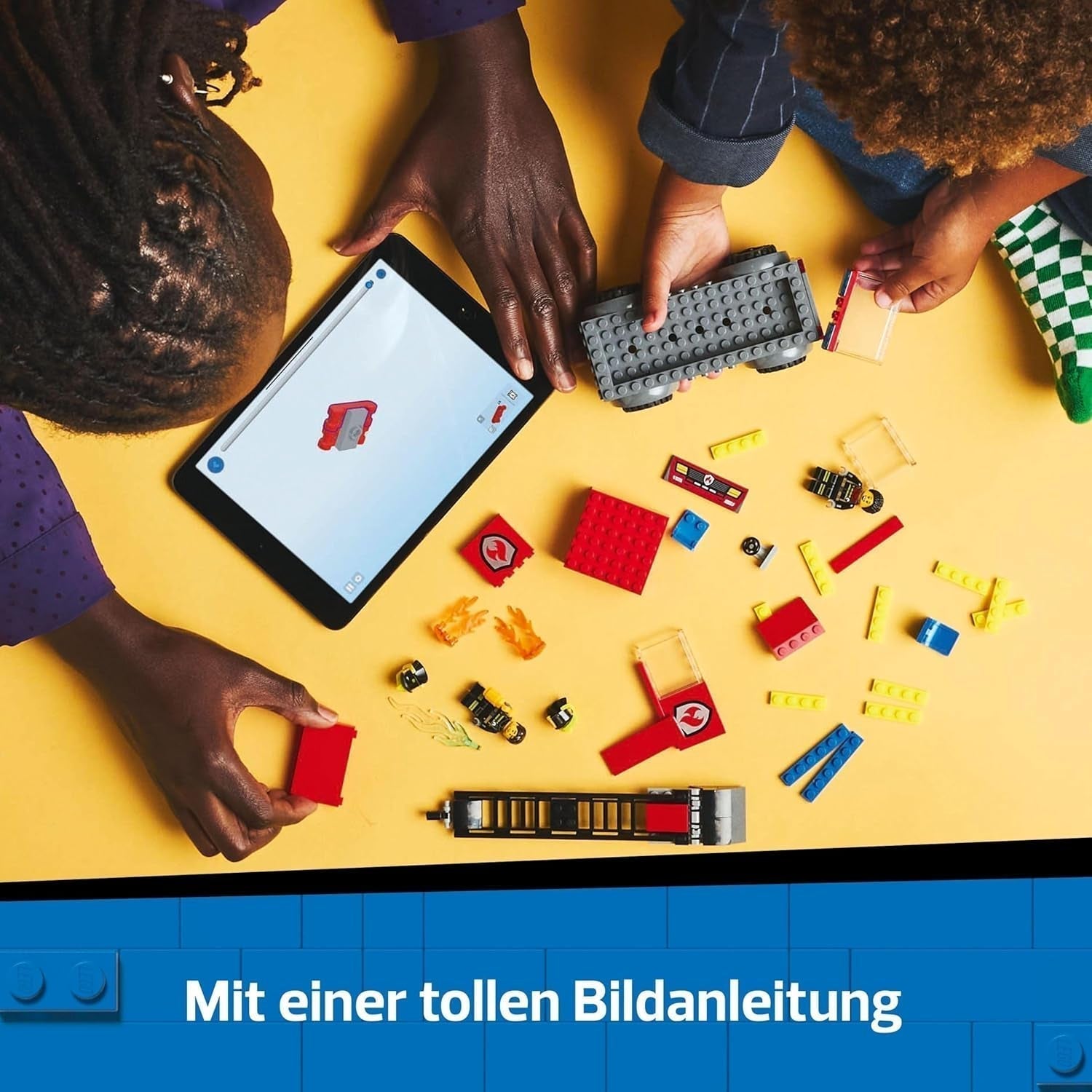 LEGO City Fire Ladder Truck - Leksaksbrandbil med 2 brandmansminifigurer för pojkar och flickor från 4 år - pedagogisk leksak - present till förskolebarn 60463 Byggset Besuche den LEGO-Store