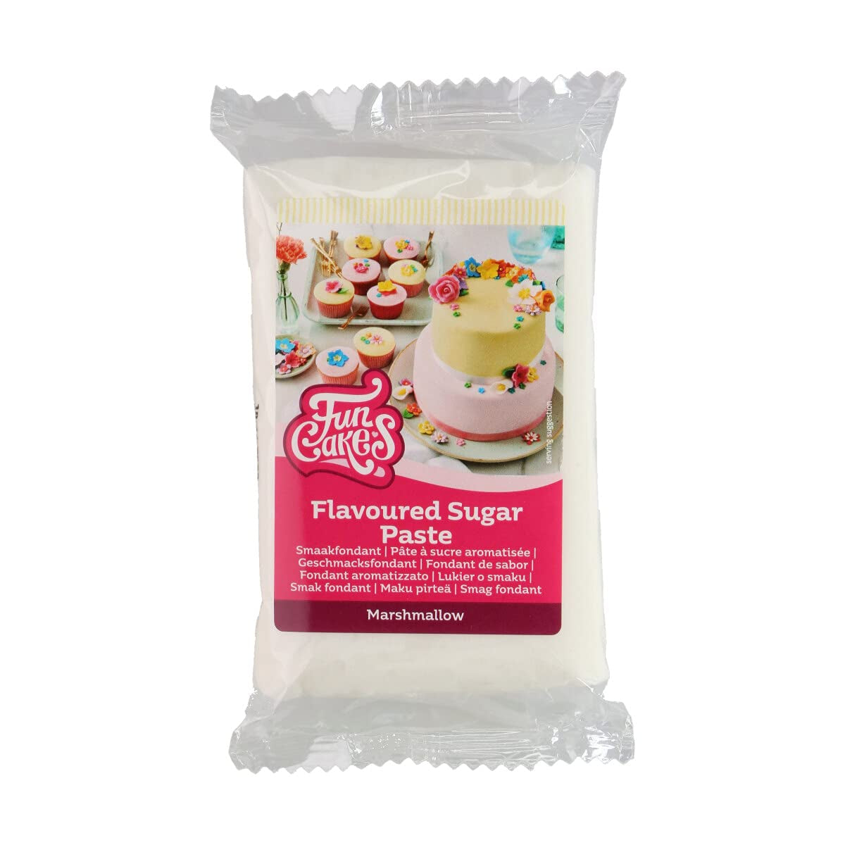 Funcakesfondant med marängsmak: Lätt att använda, smidig, smidig, mjuk och formbar, perfekt för att dekorera kakor, kosher och glutenfri. 1 kg