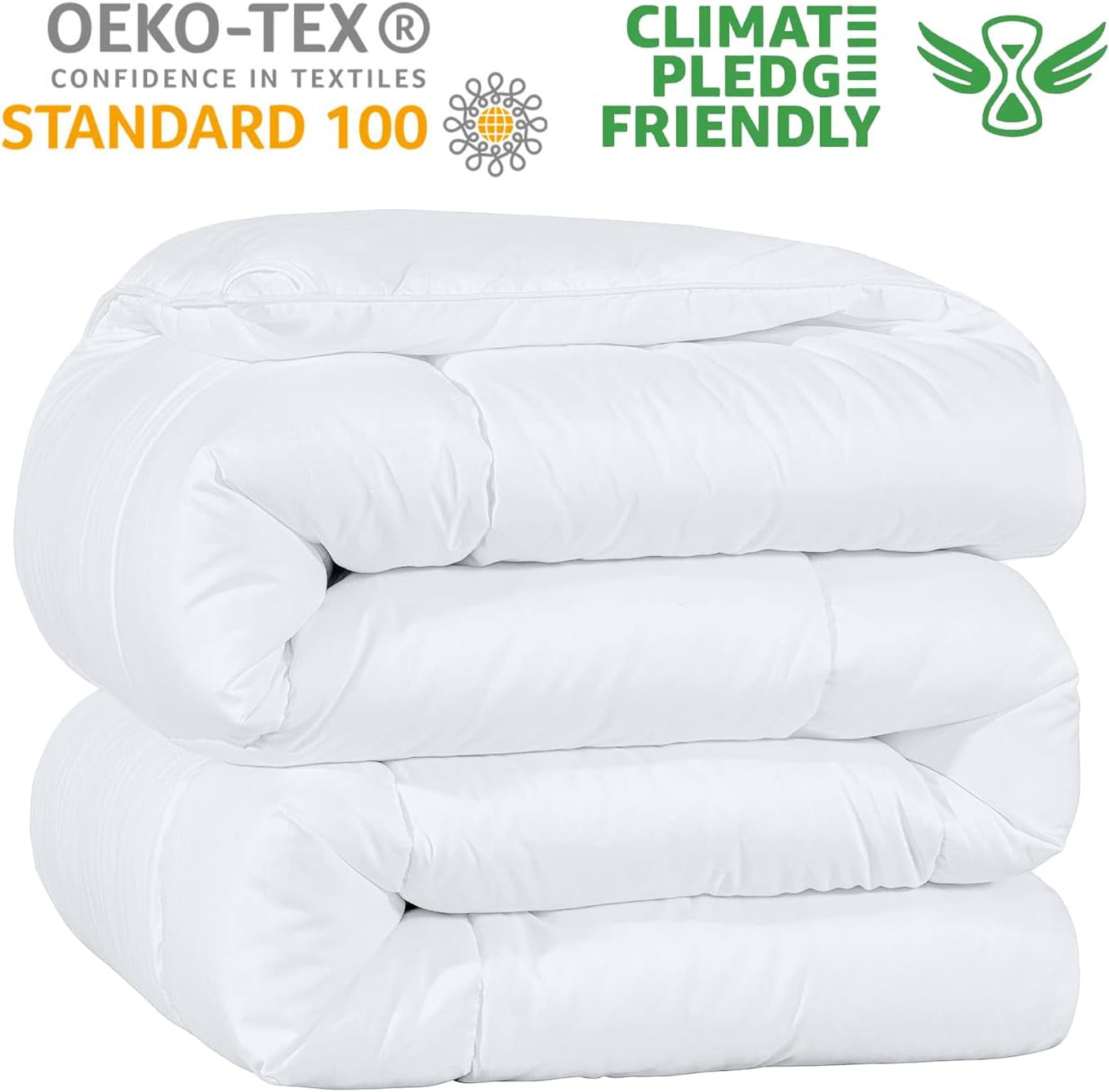 Kingsley Trend Alternativa vit duntäcke för alla årstider, alla säsonger, king size täcke (2,6 M X 2,3 M), mjuka, maskintvättbara täcken och täcken Naty Shop