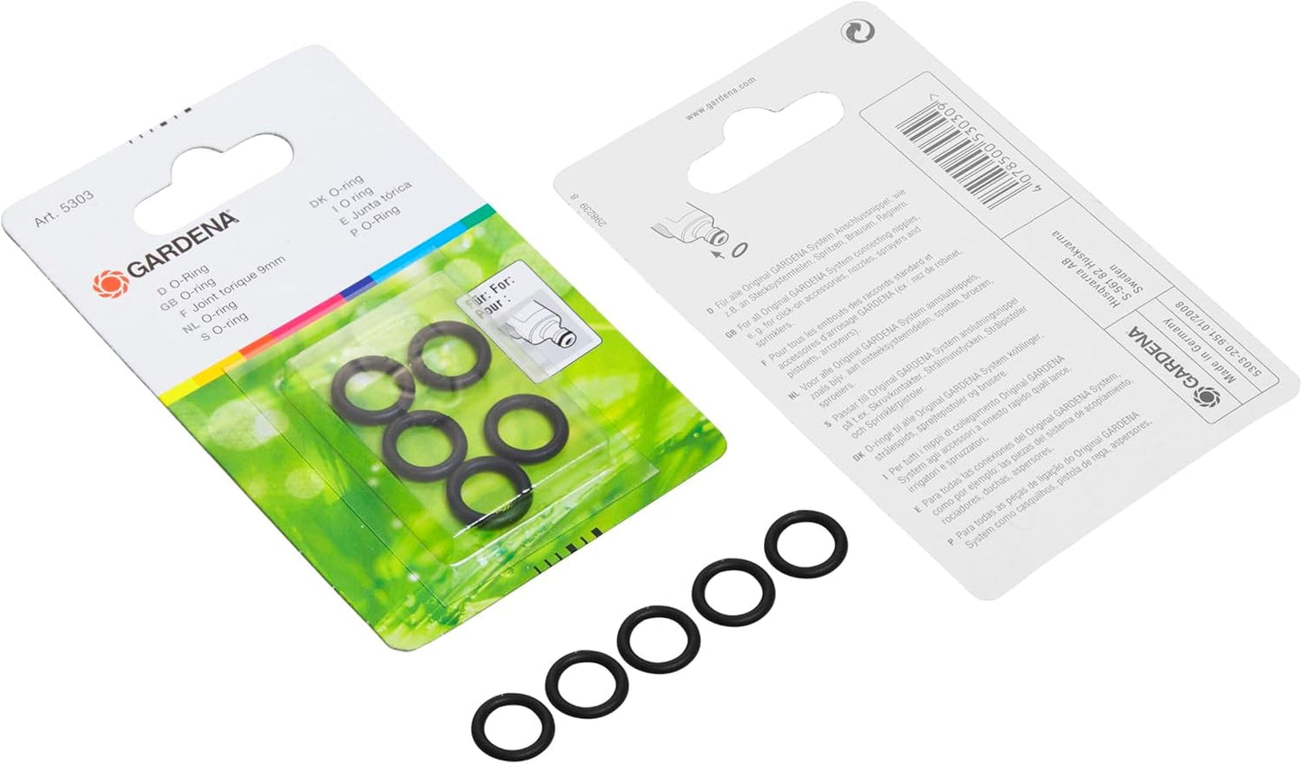 Gardena Ring Packning: Mångsidig tätningspackning för anslutning av alla original Gardena-beslag såsom duschmunstycken och sprinkler (5303-20)