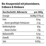 FRECHE FREUNDE Ekologisk frukostmüsli Eddans bärknäckiga müslimix för skolbarn med frystorkade jordgubbar Vegansk 6-pack (6 x 280 g)