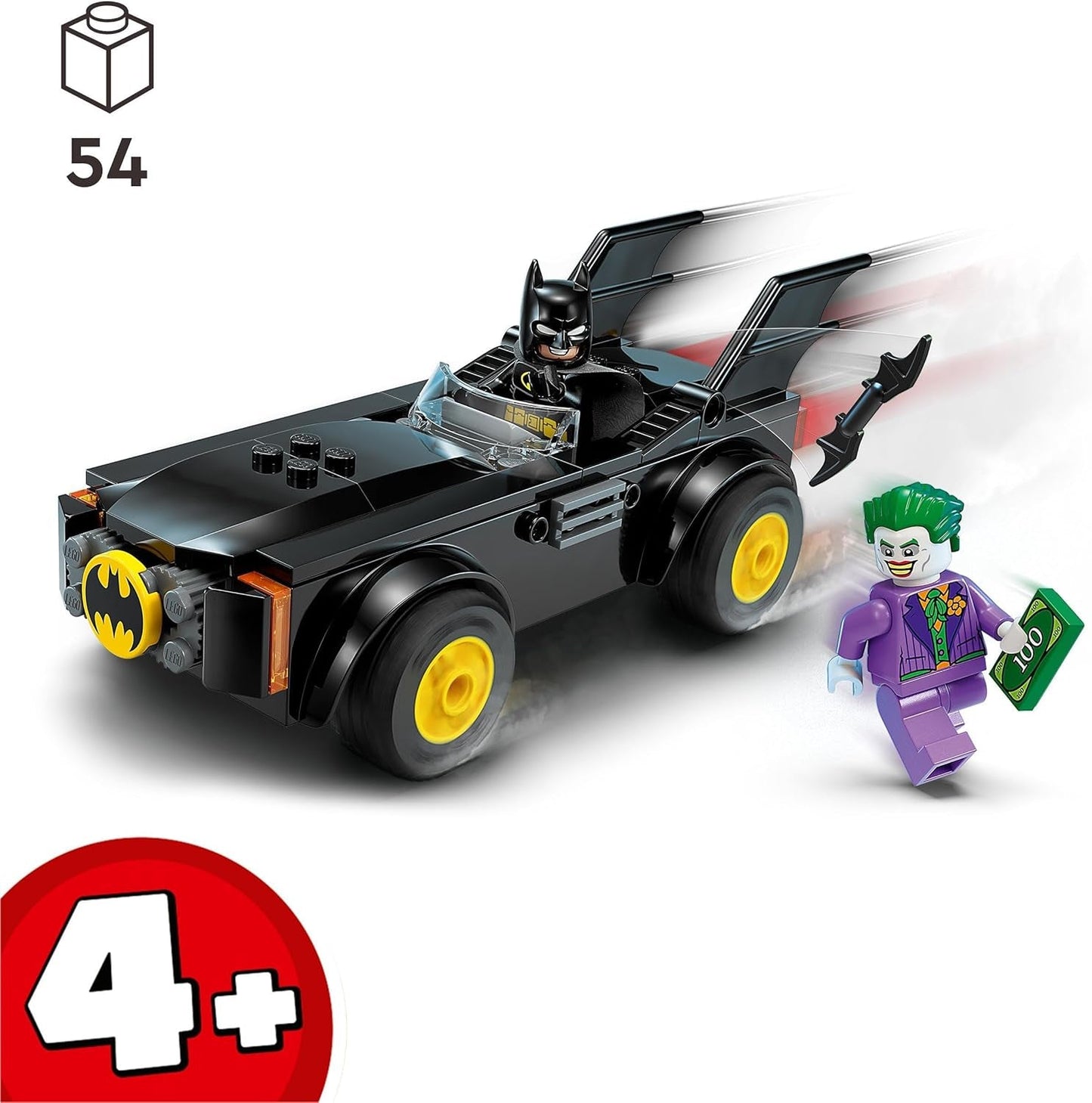 LEGO 76264 DC Chase in the Batmobile: Batman Vs. Joker leksaksbilsset, Superhjältestartset med 2 minifigurer, Leksak för förskolebarn, pojkar, flickor i åldern 4+, Snabb att montera Byggset Besuche den LEGO-Store