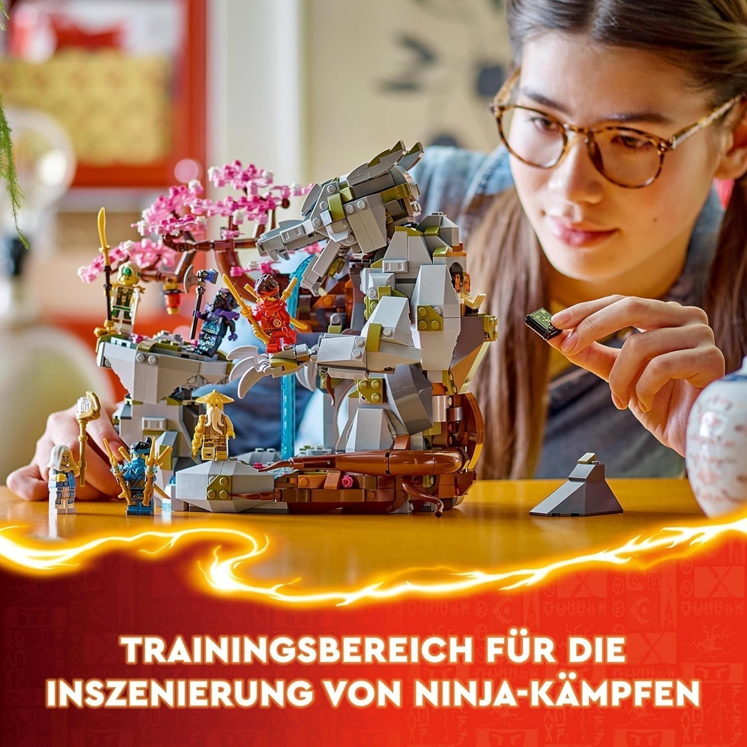 LEGO NINJAGO Dragon Stone Temple Drakleksak med 6 Ninjafigurer, stort set att bygga, leka och visa upp, födelsedagspresent för pojkar och flickor 13+ 71819 Byggset Besuche den LEGO-Store