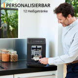 KRUPS Evidence En automatisk espressomaskin med mjölkslang, entrycks cappuccino, 12 specialdrycker, 2-koppsfunktion, färgdisplay, espressomaskin, TÜV-certifikat, svart, EA895N10