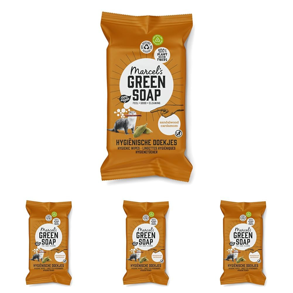 Marcel's Green Soap Hand Wet Wipes 60 Pack - Vanilj & Cherry Blossom - Växtbaserad - Ekologisk