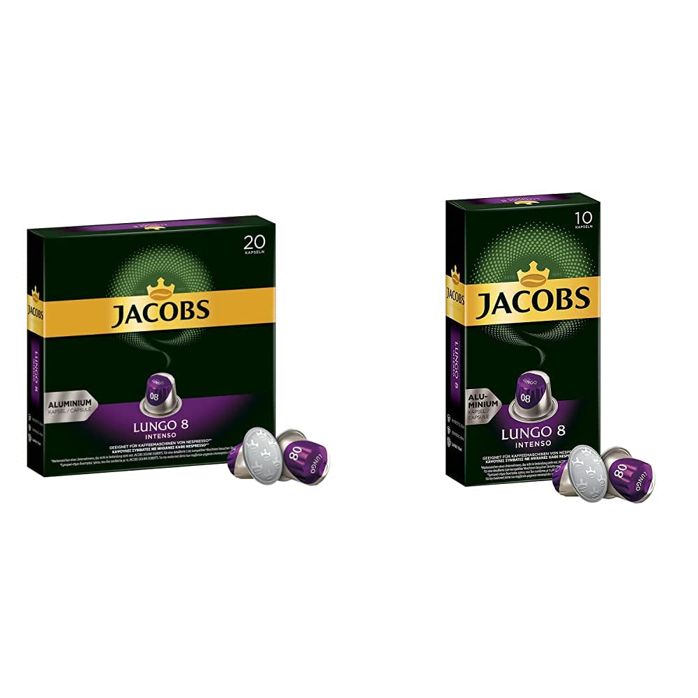 Kaffeekapseln Lungo Intenso, Intensität 8 av 12, 200 Nespresso®* kompatibel Kapseln, 10 x 20 Getränke & Kapseln Lungo Intenso, Intensität 8, 100 Nespresso®* 10er Pack, 10 x 10 Getränke