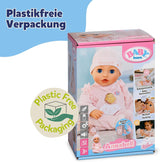 BABY Born Annabell 43 cm - Mjuk docka med 7 elektroniska funktioner och ljud - Lämplig för barn från 3 år och uppåt - Docka inkluderar tillbehör - Kräver batterier