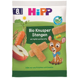 HiPP Bio Knusper Stangen Apple Karotte (7 x 30g), Babysnack ab 8. Monat, Süße nur aus Früchten und Gemüse, glutenfrei, in best Bio-Qualität