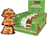 MaxiNutrition Krämig vegansk proteinbar med choklad, jordnötter och kola 12x45g - vegansk proteinbar, 18% protein, 8,3g per bar, låg sockerhalt (0,9g), inget tillsatt socker, inga konstgjorda smakämnen