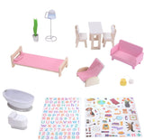 Olivia'S Little World Drömland Farmhouse Barn Interaktivt dockhus i trä 3 våningar med 13 dockmöbler Tillbehör Vit TD-13632A Dockhus Naty Shop