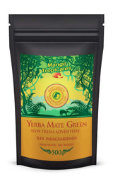 Yerba Mate Te Set ● Mango Tropicales Mate Tea 500G ● Mate Te Set 4X25G ● Mate Te med frukt ● Yerba Mate Te med Mango, Ananas, Citron