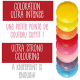 Scrapcooking - Set med 9 pulveriserade matfärger - blå, gul, rosa, lila, orange, limegrön, röd, pulverrosa, svart - ätbart färgpulver för kakor, muffins, macarons - 4270
