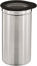 RÖSLE kaffelåda med lock, rostfritt stål 18/10, 10 cm & kaffemått, högkvalitativ kaffesked för enkel dosering av malet kaffe, rostfritt stål 18/10, 17 x 3,7 x 2,7 cm, silver Matförvaringslådor Naty Shop