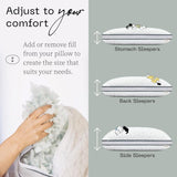 Coop Home Goods Eden Cool Justerbar Kudde King Size Justerbar Gel Infunderat Memory Foam Mjukt Lulltra-tyg som andas Perfekt för alla som sover Miljövänliga Naty Shop Standardkuddar