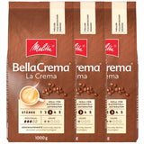 3 Melitta BellaCrema La Crema kaffebönor, medelrostade, 1 kg styck