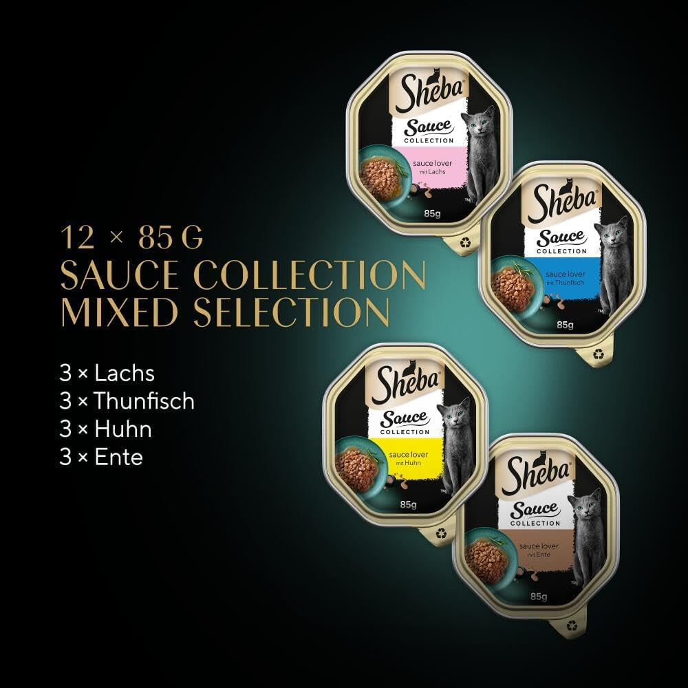 Sheba Sauce Collection Tray Multipack, fin MSC, 4x12x85g
