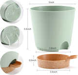 Blomkruka 6 st 12,7 cm självbevattnande planteringskruka Högdränerande inomhus utomhusblomkruka med reservoarbricka och vattningskant Trädgårdskruka Trädgård