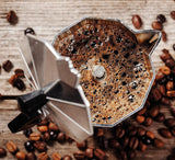 Cilio Classico espressomaskin för 6 koppar | elektrisk 480W | Ø 11,5 cm Höjd: 25 cm | aluminium | röd | integrerad häll | med värmebevarande funktion och reducerande filter | för resor eller camping