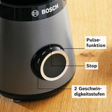 Bosch Standmixer Vitapower Serie 4 MMB6174SN, Verbesserte Version, Hochwertige Edelstahl-Klingen, 1,5L Glasbehälter, 0,6L To-Go-Flasche, Spülmaschinenfeste Teile, 30 000 U/Min, 1200 W, Silver Kitchen Naty Shop