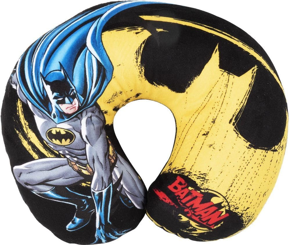 DC Comics Soft Batman Car Resekudde Barnsäkerhet Komfort Superhjälte Bat Man, Cuscino Da Viaggio Auto, Ljusblå, One Size Resekuddar Naty Shop Standardtitel