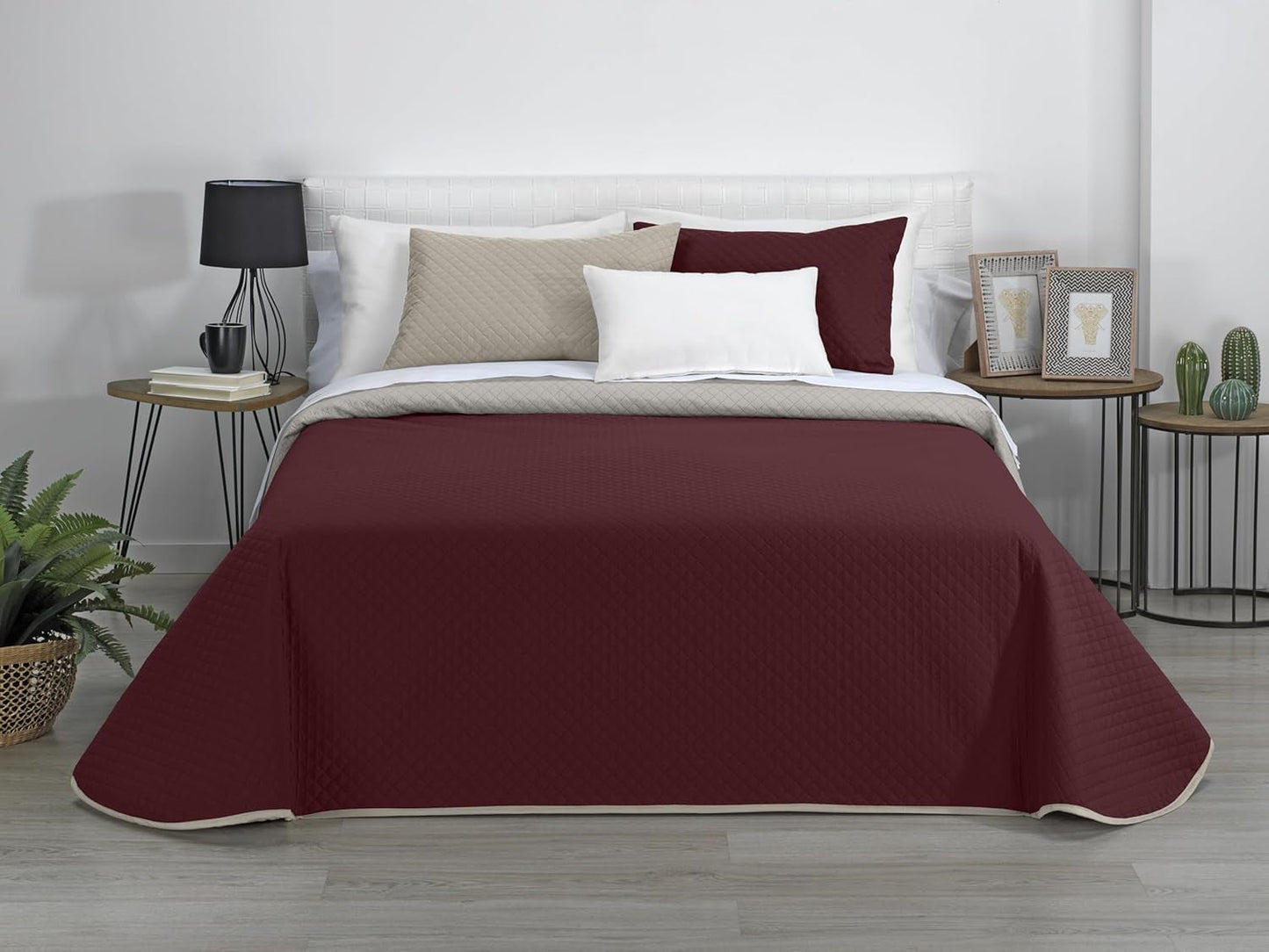 AVA | Boutique Vändbart täcke | För alla årstider | Färg - Grå/Röd | För 120/135 cm säng. säng. (230 X 270 Cm. Ancho X Alto) | Quiltat täcke Quilt och täcken Naty Shop Standardtitel